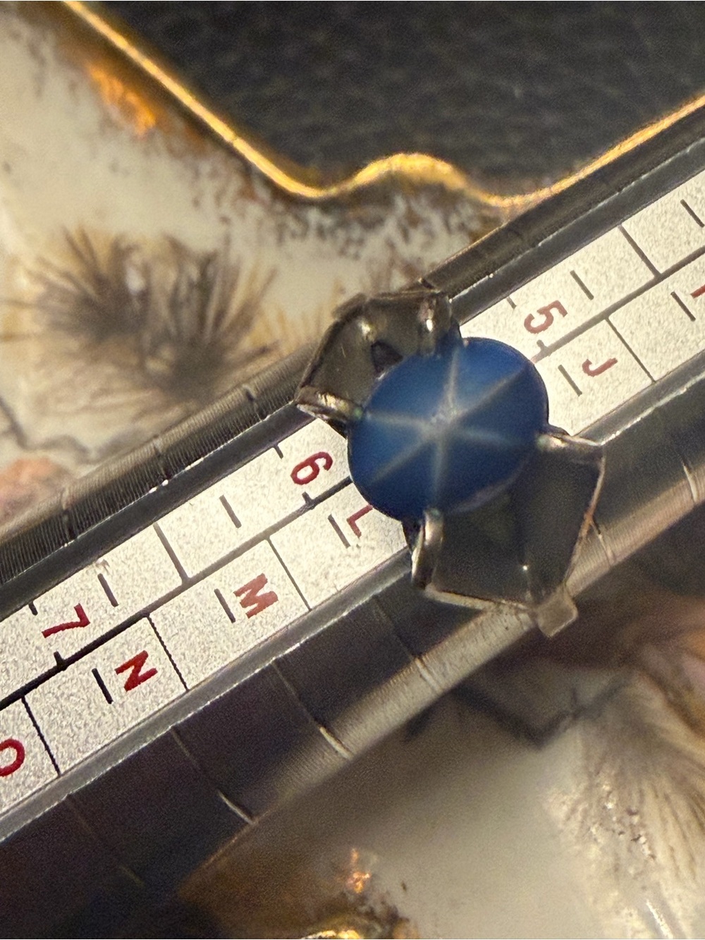 Vintage Blue Star Sapphire Sterling Silver Ring, Size 5.5 Hallmarked - Picture 16 of 16